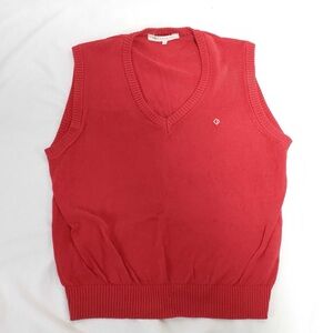 Dior Men's Bright Red V-Neck Sweater Vest